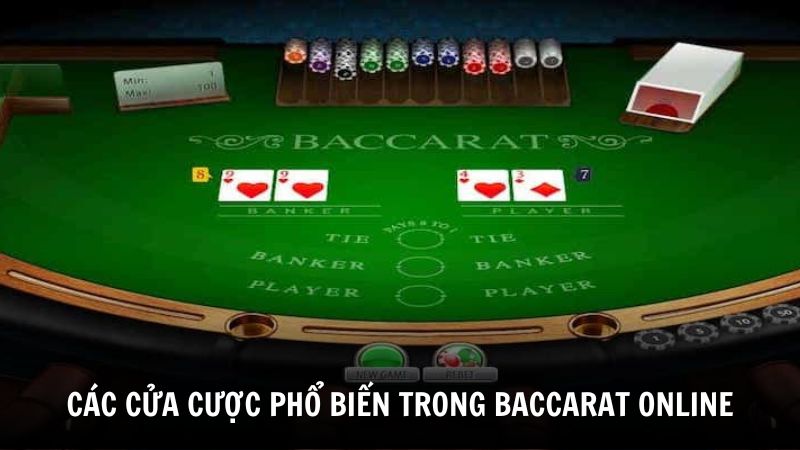 Các cửa cược phổ biến trong Baccarat online